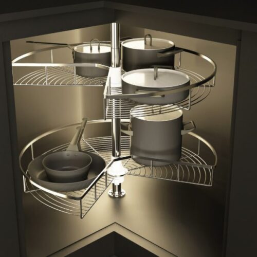 Bộ rổ góc xoay 270 độ Mezzo Hafele 548.37.010 Inox 304