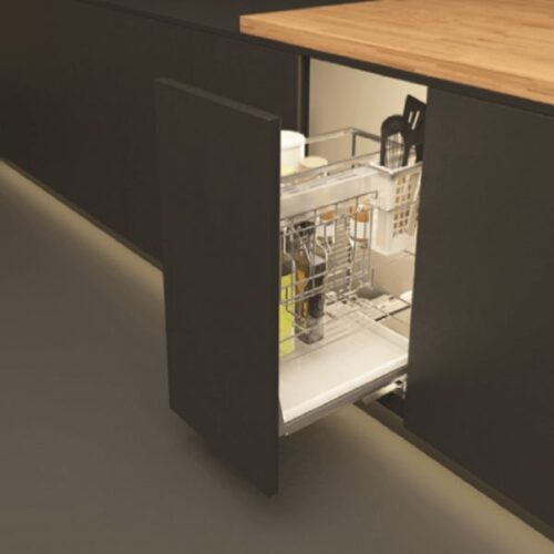 Bộ rổ dao thớt, chai lọ Sonata Hafele 549.20.213 mạ chrome