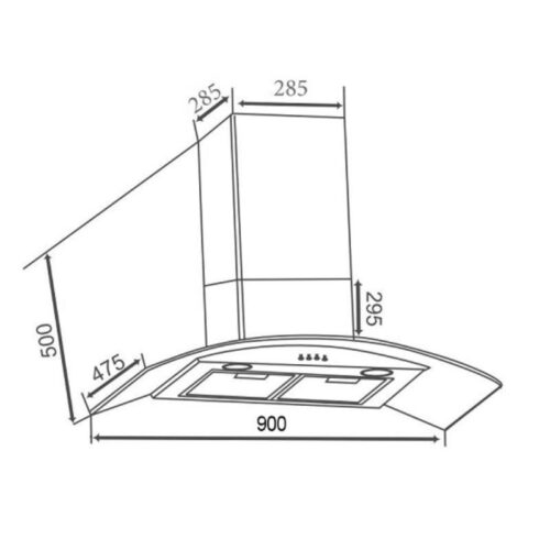 Kích thước máy hút mùi áp tường Faster FS 3388-90B