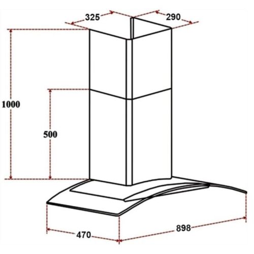 Kích thước máy hút mùi áp tường Faster FS 3588-90BL
