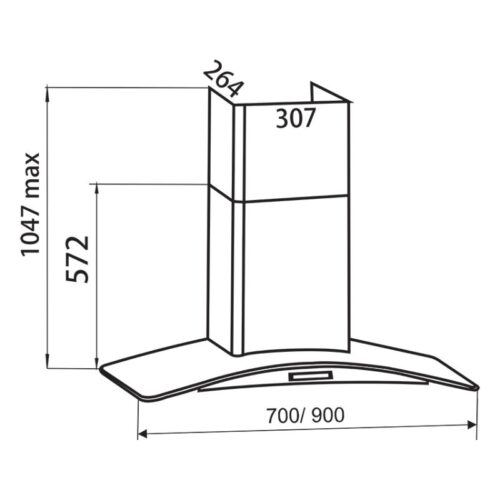 Kích thước máy hút mùi áp tường Faster FS 3588C2-70