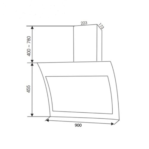 Kích thước máy hút mùi áp tường Faster FS 3689WN/BN-90